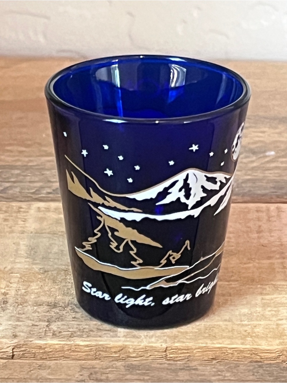 Vintage Montana Grizzly Bear Cobalt Blue Souvenir Shot Glass - Picture 2 of 3
